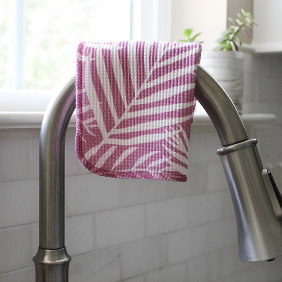 Dish Cloth/Reusable Napkin - Palm Leaves Purple