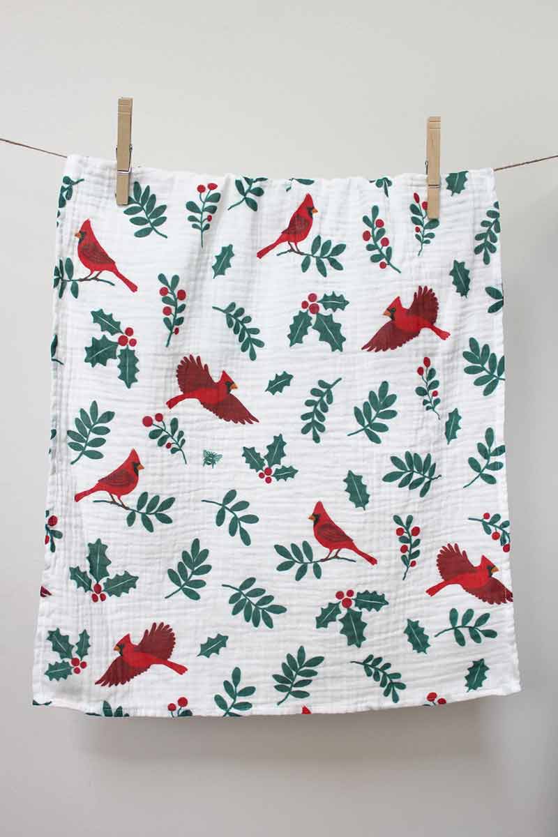 Tea Towel - Cozy Cardinals