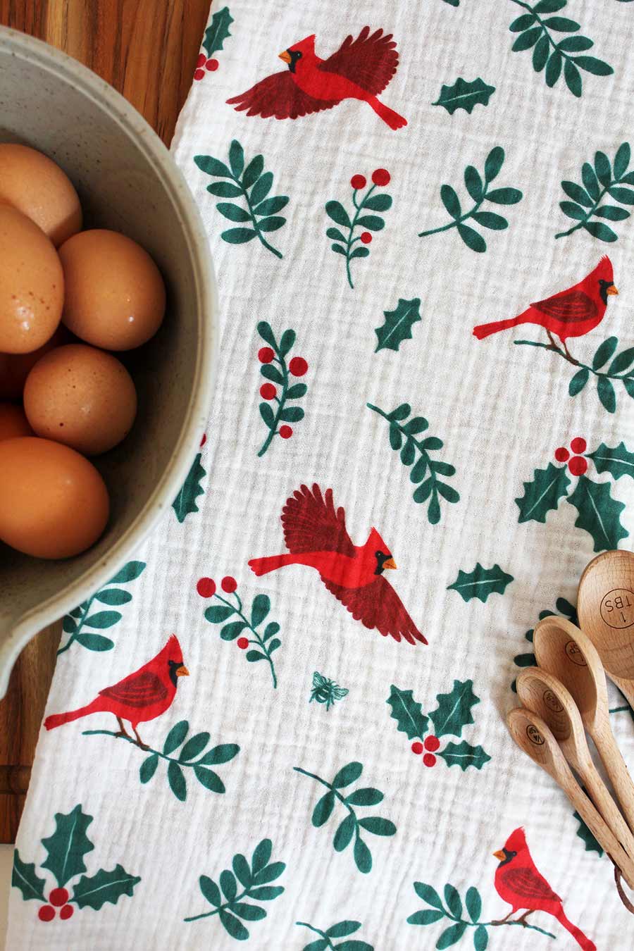 Tea Towel - Cozy Cardinals