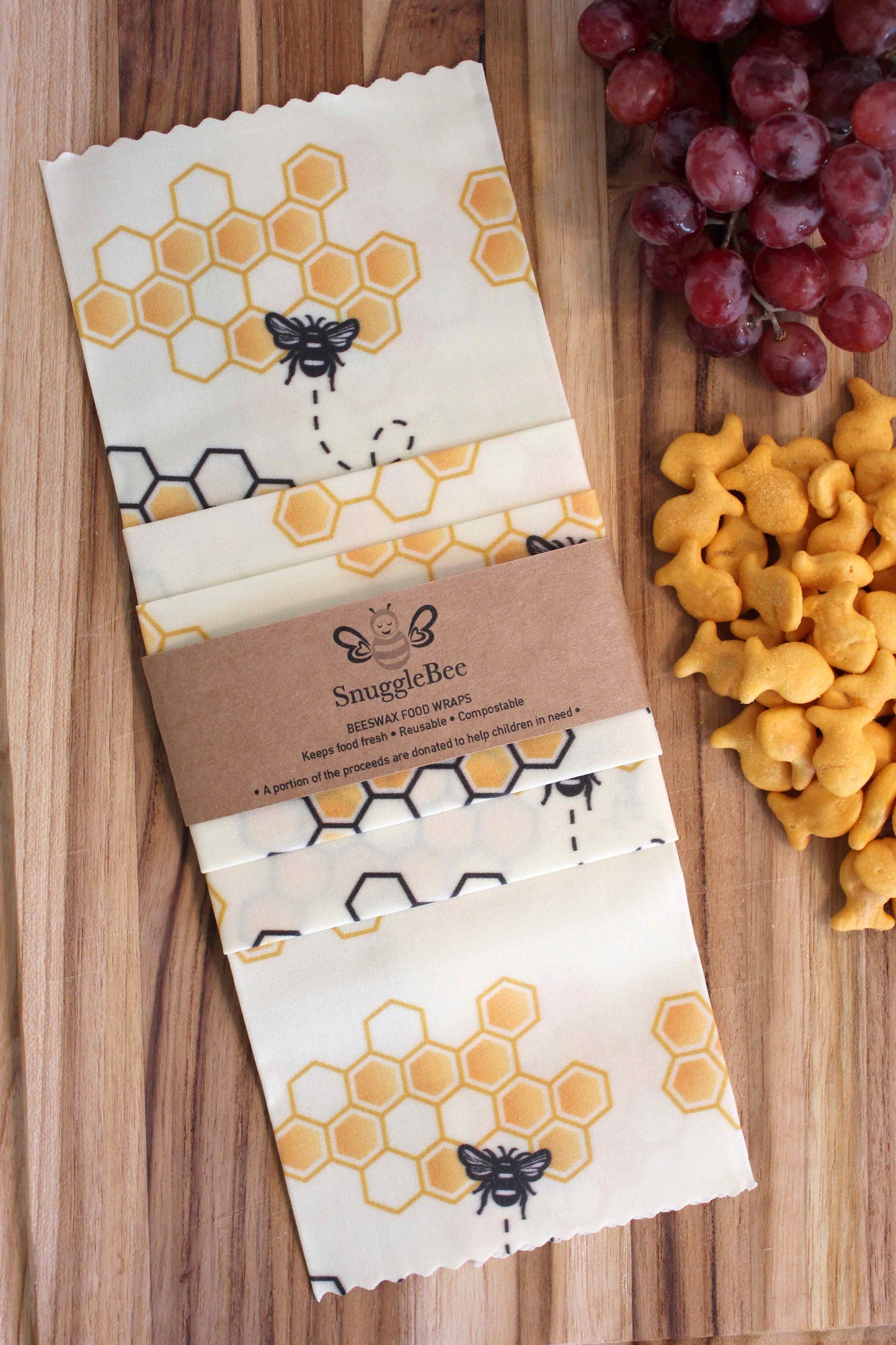 Beeswax Food Wraps Assorted 3 Pack - Honeycomb