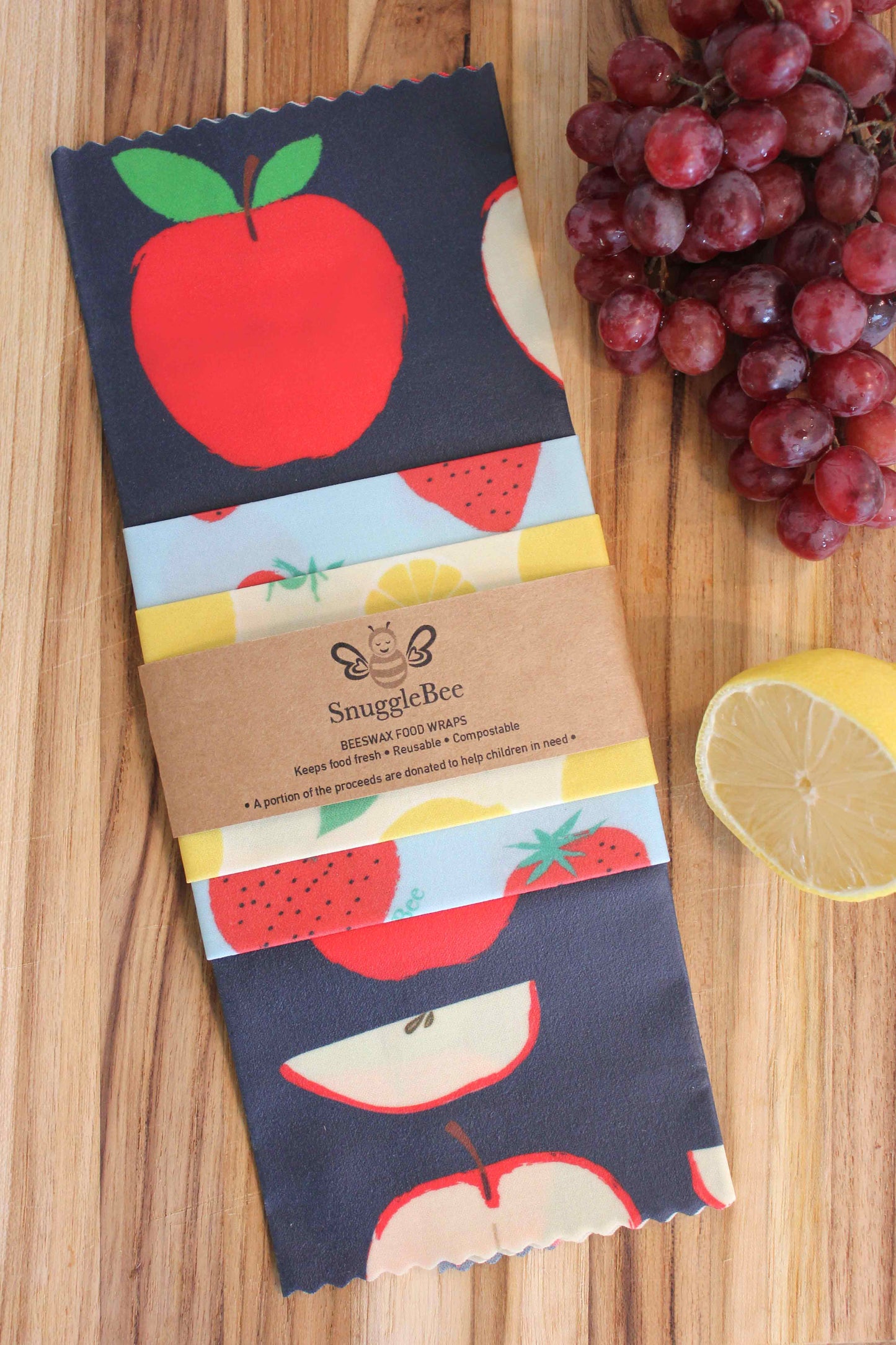 Beeswax Food Wraps Assorted 3 Pack - Mixed Fruit