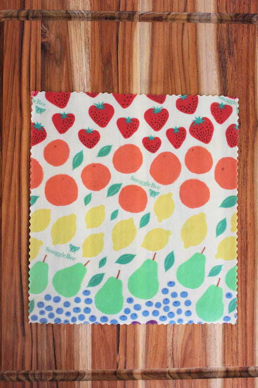 Organic Beeswax Food Wrap | Single Medium - Fruit Rainbow