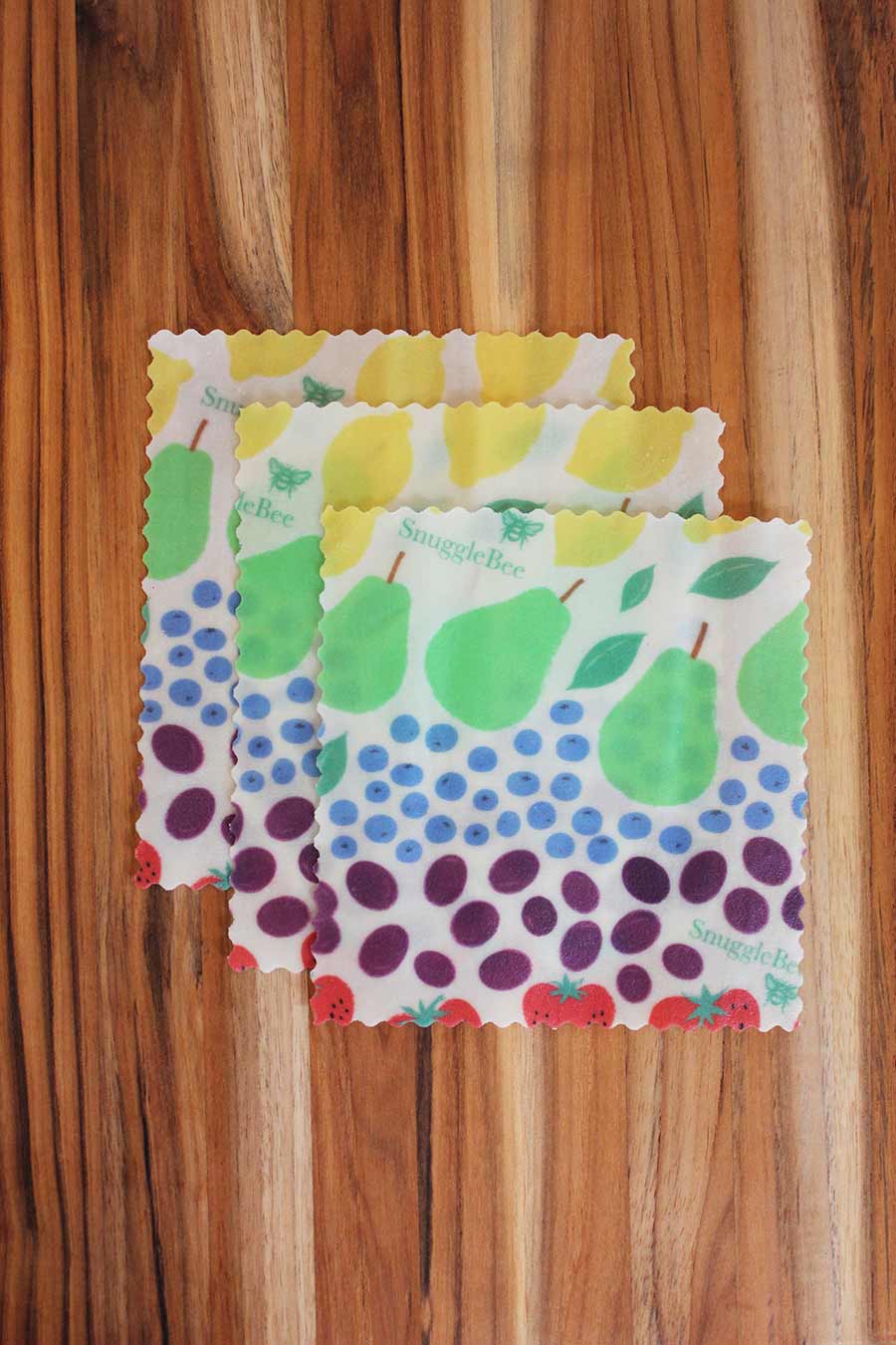 Organic Beeswax Food Wrap | Minis Set of 3 - Fruit Rainbow
