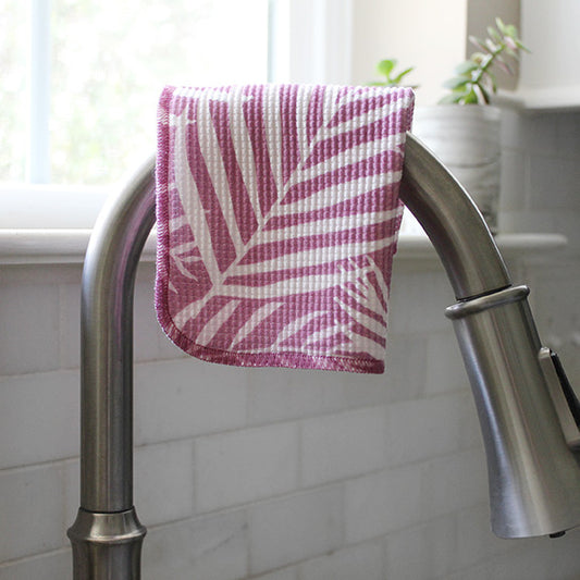Dish Cloth/Reusable Napkin - Palm Leaves Purple