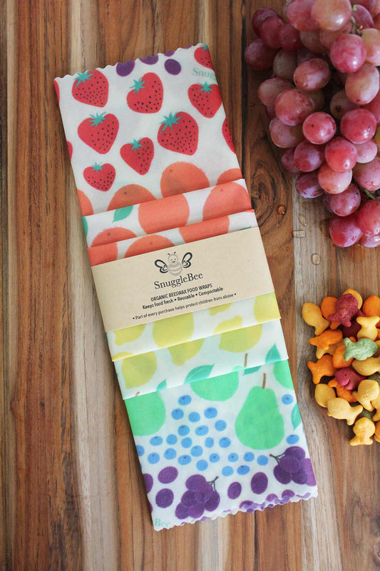 Beeswax Food Wraps Assorted 3 Pack - Fruit Rainbow
